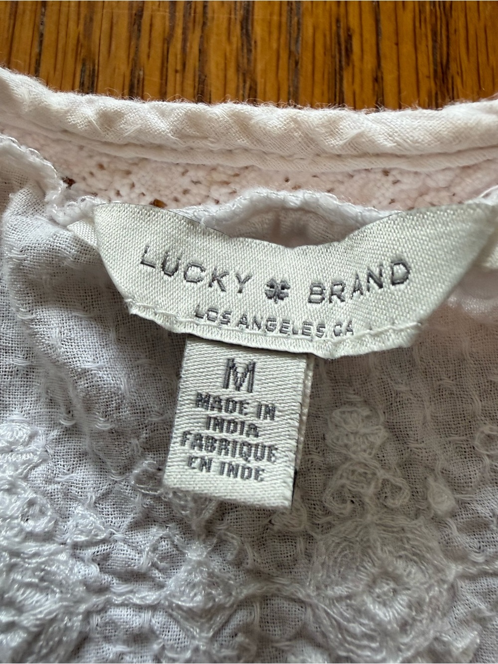 Lucky Brand White Lace Knit Tank Top